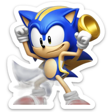 sonic con un letrero Mateo sticker