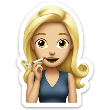 Blonde girl smoking sticker