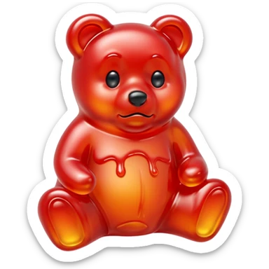 Sad Gummy bear melting into ground sticker
