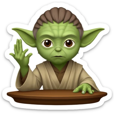 Yoda teaching Luke Jedi mind trick sticker