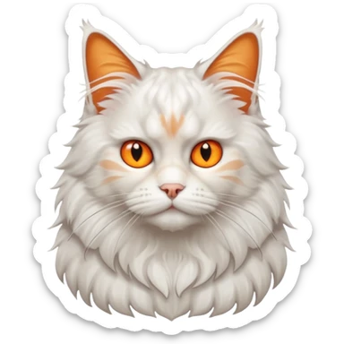 White Maine coon cat squaring up sticker