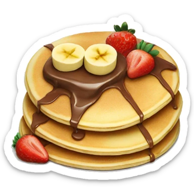 Pancake with Nutella an strawberry and banana sticker