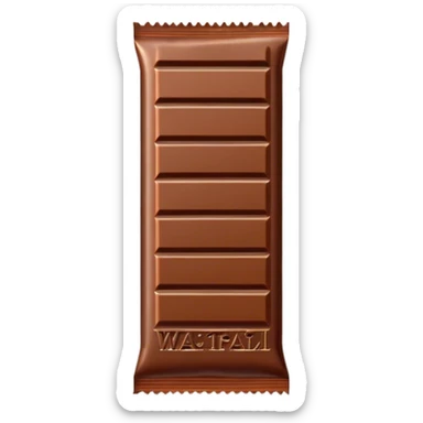 Vertical Chocolate bar packaging, front view sticker