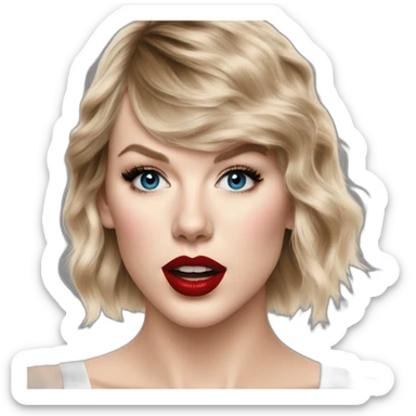 Taylor swift white smeared lipstick sticker