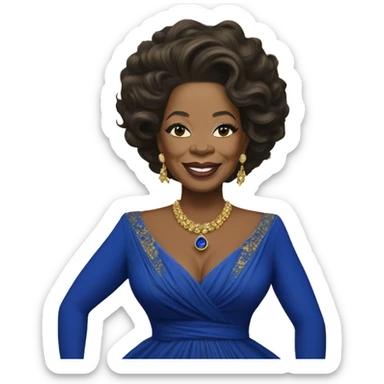 Oprah Winfrey Royal blue and gold dress sticker