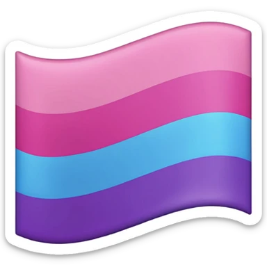 I want a flag, I want the first stripe at the very top of the flag to be pink 🩷. The middle stripe will be the color purple 💜. And finally the bottom stripe will be the color blue 💙. Only those three colors in that exact order. Make the colors more vibrant sticker