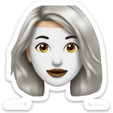 Beauty girl with mask sticker