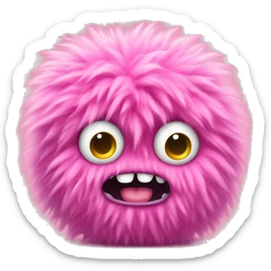 Pink fluffy monster  sticker