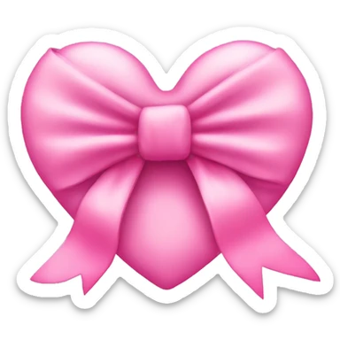 Pink bow heart sticker