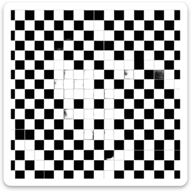 pure 8x8 checkerboard pattern with alternating black and white squares only, absolutely nothing else sticker