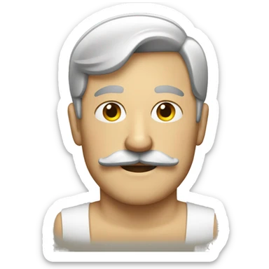 German man with mustache sticker