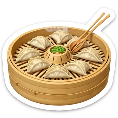 gyoza in bamboo steamer sticker