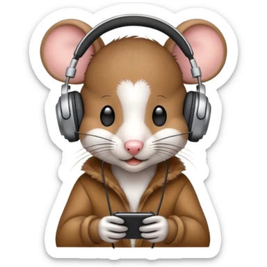 the mouse wearing headphone sticker