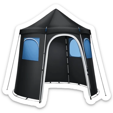 Tall Oval Narrow Pop up standing tent black  sticker