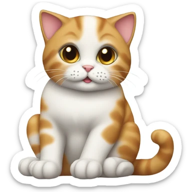 Cute cat sitting with its paws on its lap sticker