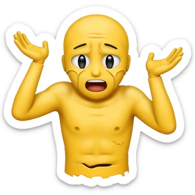 emoji strangling its self with its hands sticker
