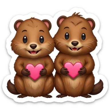 beavers in love (show their beaver teeth and tail) sticker