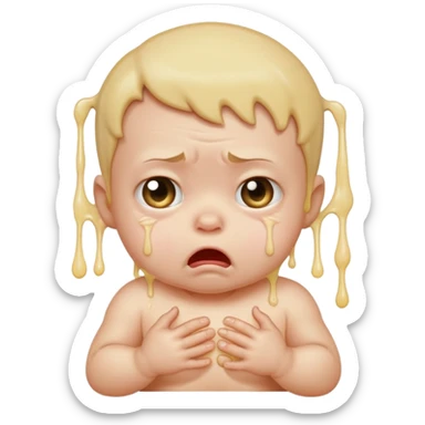 Disgusted little spit up sticker