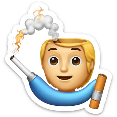 wave smoking a cigarette sticker