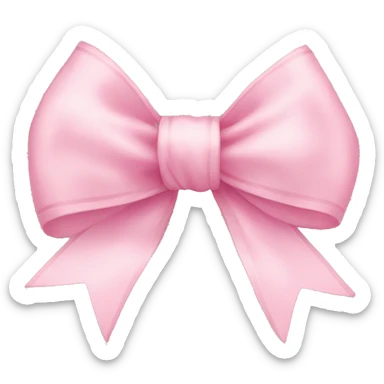 light pink ribbon bow sticker
