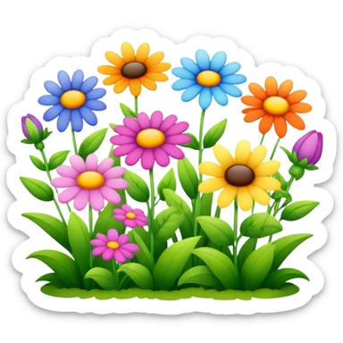 happy smiley garden flowers  sticker