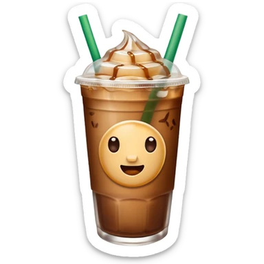 Starbuck ice coffee with ice cubes sticker