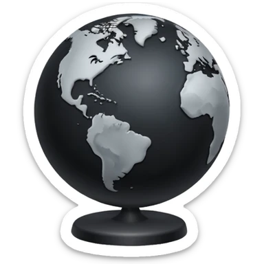 Black globe  sticker
