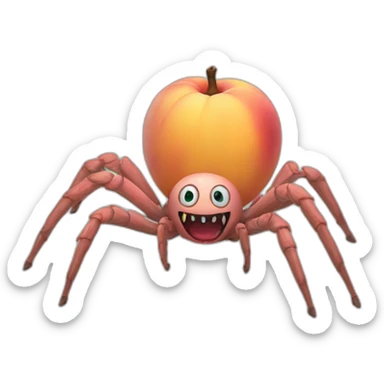 scary-spider-peach sticker