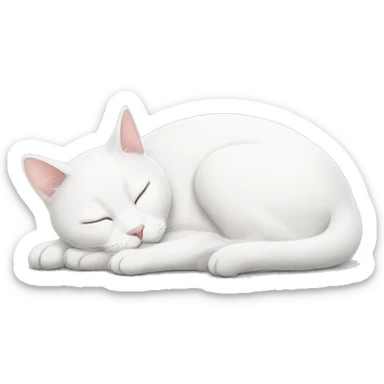 white cat sleeping sticker