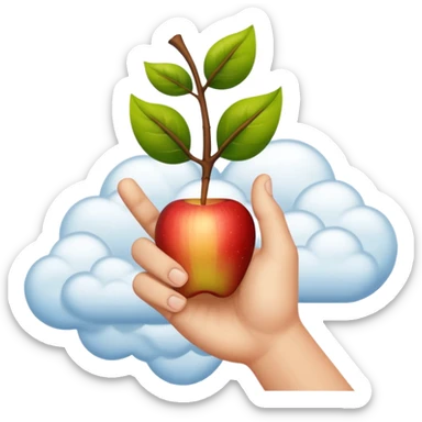 hand emerging from the sky, pointing downward, inspired by the 'finger of god', apple emoji style, no text sticker