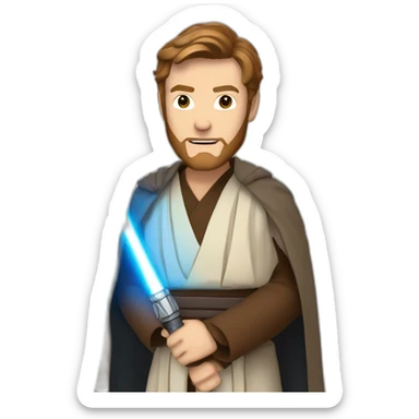 Obi wan Kenobi with blue light sabre sticker