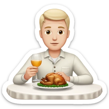 WHITE MAN HAVING DINNER sticker