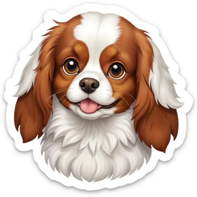 A cavalier King Charles spaniel but in the form of a goose sticker