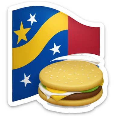 La bandera de Venezuela con una arepa  sticker