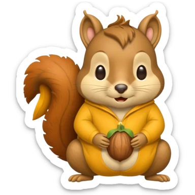 squirrel in acorn pajama suit snoring sticker