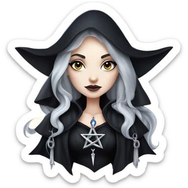 Gothic witch sticker
