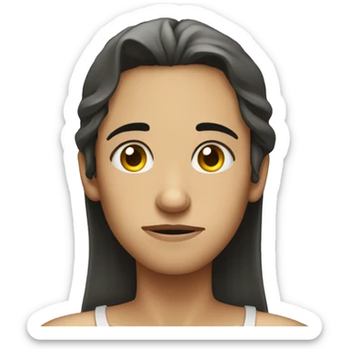 Dot eyes and long open frown sticker