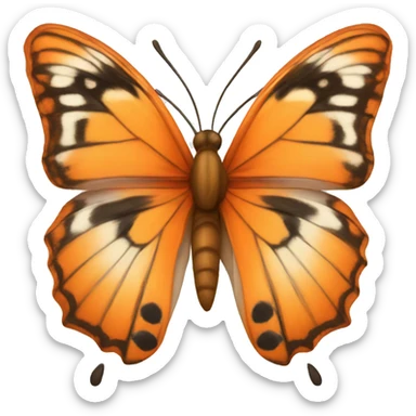Butterfly orange sticker