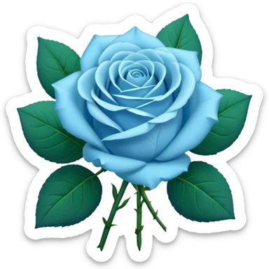 bouquet of light blue roses with green leaves sticker