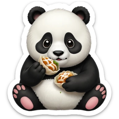 Panda eating momos sticker
