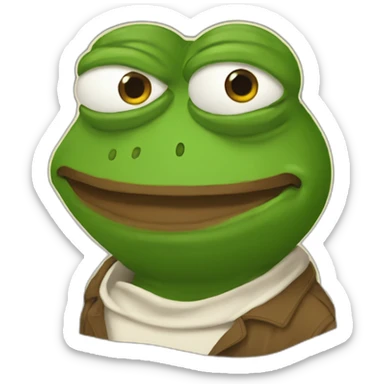 pepe the frog with something brown dropping from his back sticker