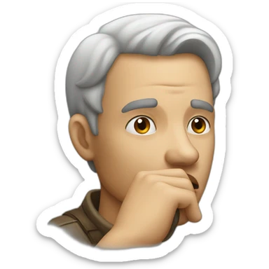 man shh with his finger sticker