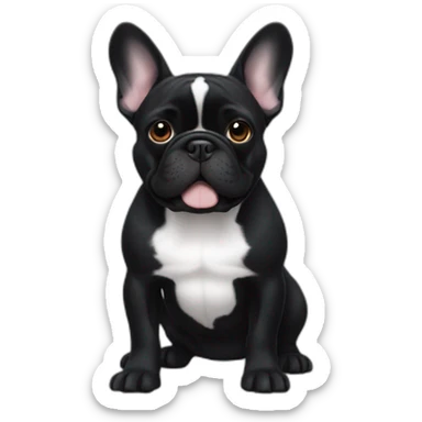 Black colored French bulldog sticker