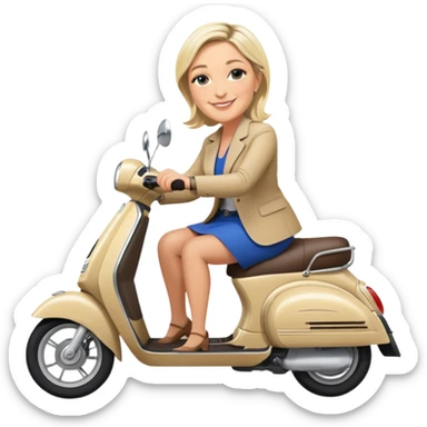 Marine lepen sur un scooter  sticker