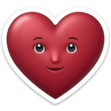 Genera un corazón color vinotinto sticker