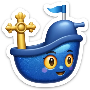 glitter azul-marinho tubarão sticker