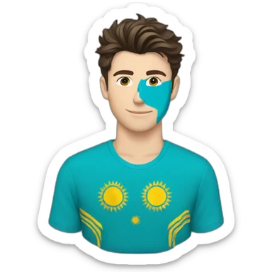 Shawn Mendes with Kazakhstan flag sticker