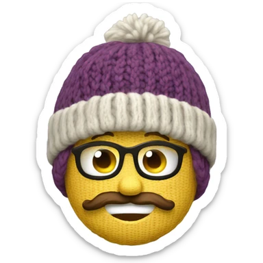 knitted winter hat sticker