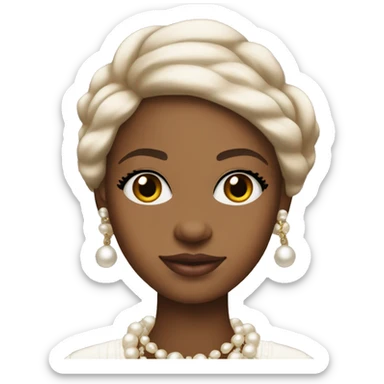 Brown skinned girl in Chanel pearls sticker