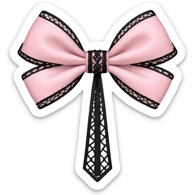 pastle pink ankh with black lace and bows sticker